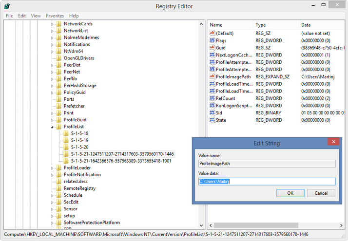 Fix corrupt user profile Windows